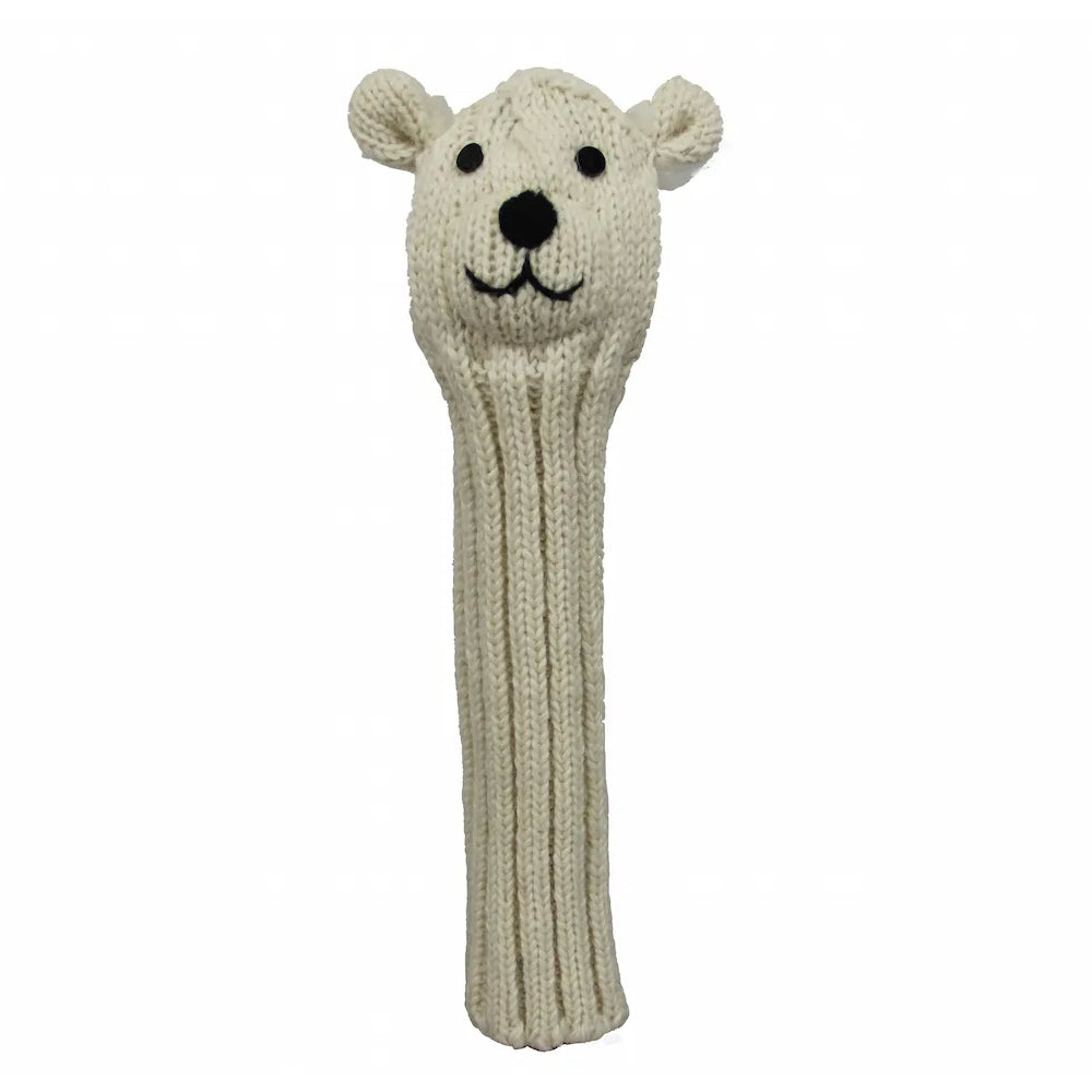 Sunfish Knit Animal Headcover - Patty the Polar Bear